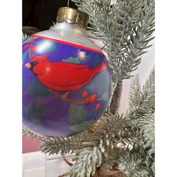 Hallmark Keepsake 1994 Grandparents Glass Ornament Cardinal Holly Berry QX242-6 - Picture 5 of 10